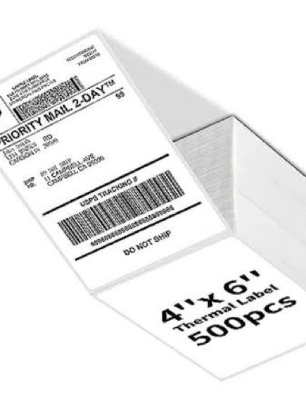 Thermal Shipping Labels - 4 x 6 Inches - White